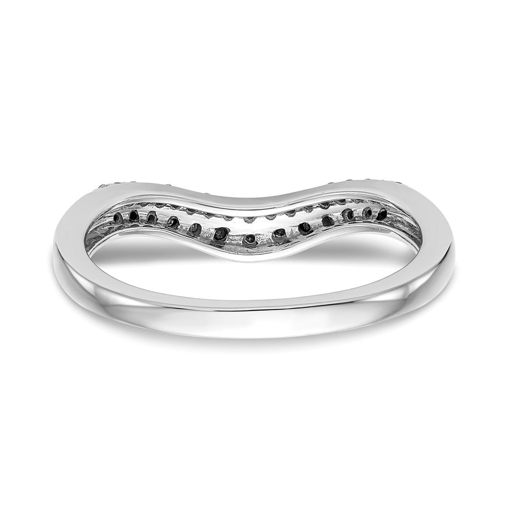 14k White Gold 1/5 carat Black and White Diamond Contoured Complete Band