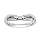 14k White Gold 1/5 carat Black and White Diamond Contoured Complete Band