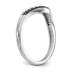 14k White Gold 1/5 carat Black and White Diamond Contoured Complete Band