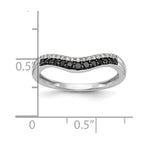 14k White Gold 1/5 carat Black and White Diamond Contoured Complete Band
