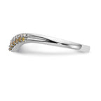 14k White Gold 1/5 carat Yellow and White Diamond Contoured Complete Band