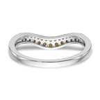 14k White Gold 1/5 carat Yellow and White Diamond Contoured Complete Band
