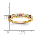 14k Yellow Gold Diamond w/Ruby Band