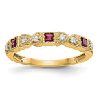 14k Yellow Gold Diamond w/Ruby Band