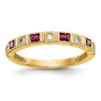 14k Yellow Gold Diamond w/Ruby Band