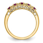 14k Yellow Gold Diamond w/Ruby Band