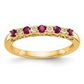 14k Yellow Gold Diamond w/Ruby Band
