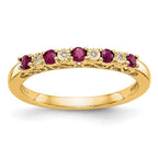 14k Yellow Gold Diamond w/Ruby Band