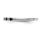 14k White Gold .01 carat Diamond and Blue Sapphire Complete Band