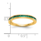 14k Yellow Gold Emerald Complete Channel Band