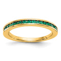 14k Yellow Gold Emerald Complete Channel Band