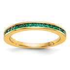 14k Yellow Gold Emerald Complete Channel Band