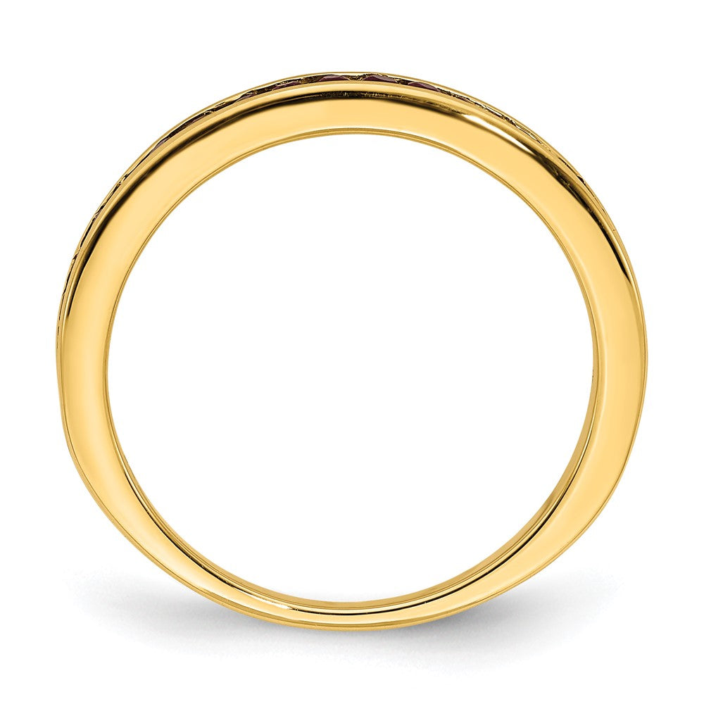 14k Yellow Gold Ruby Complete Channel Band