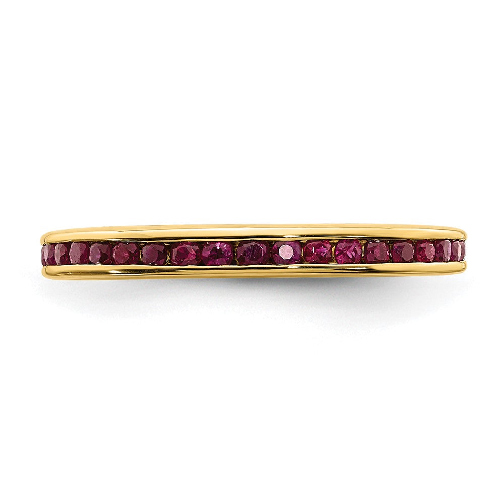 14k Yellow Gold Ruby Complete Channel Band