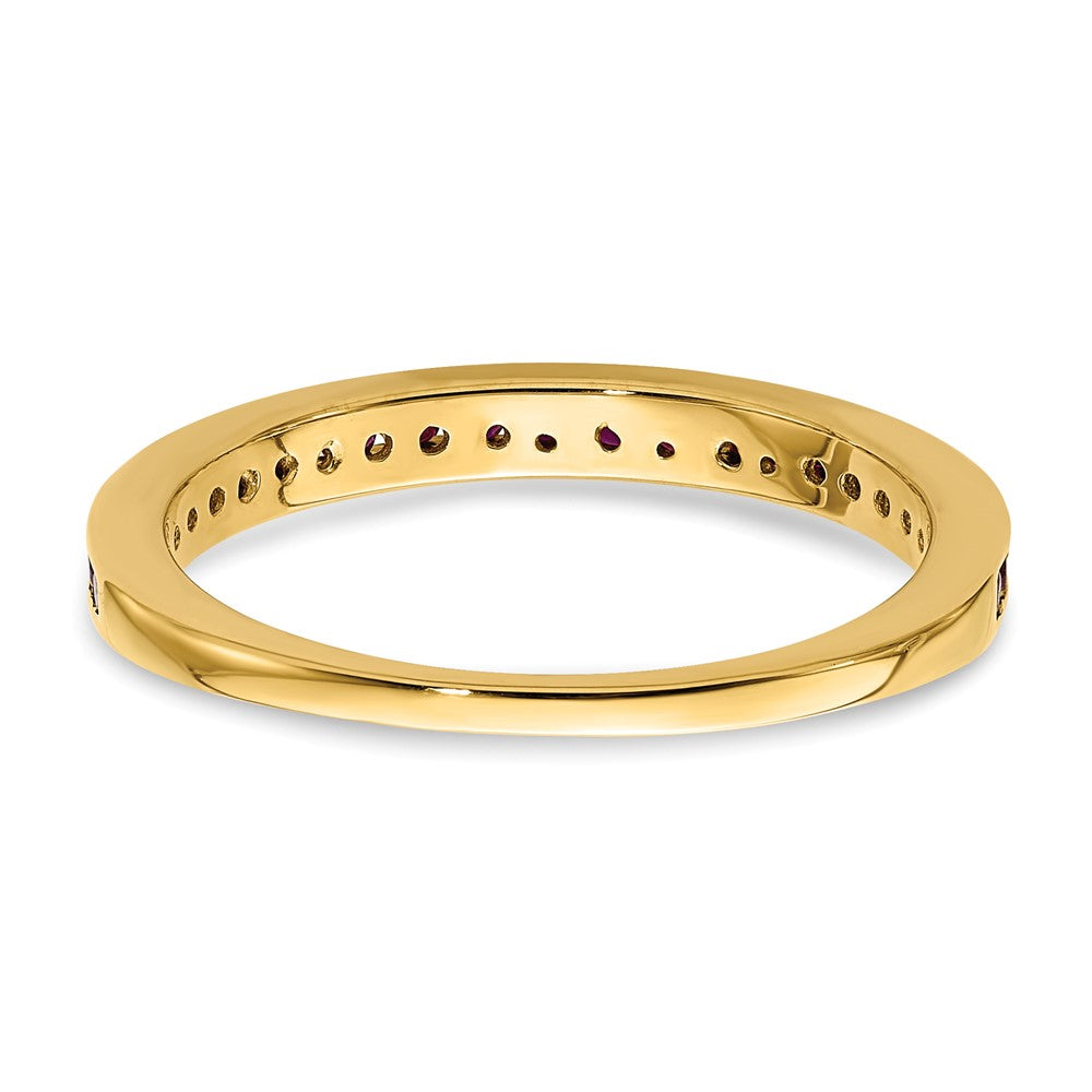 14k Yellow Gold Ruby Complete Channel Band