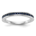 14k White Gold Blue Sapphire Complete Channel Band