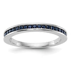14k White Gold Blue Sapphire Complete Channel Band