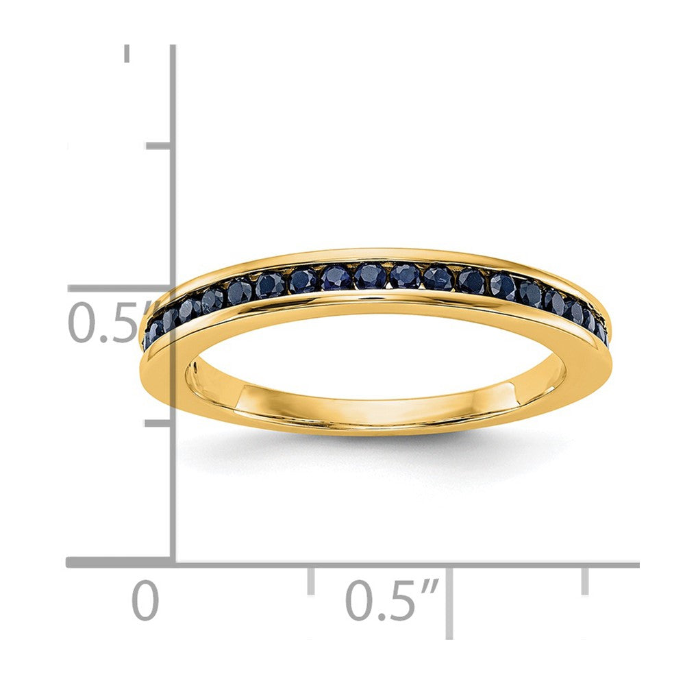 14k Yellow Gold Blue Sapphire Complete Channel Band