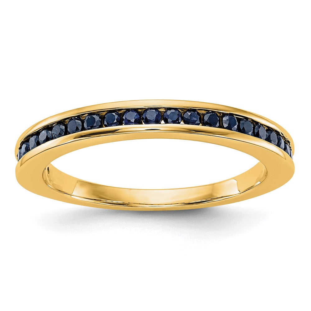 14k Yellow Gold Blue Sapphire Complete Channel Band