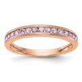 14k Rose Gold Pink Sapphire Band