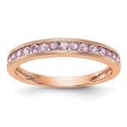 14k Rose Gold Pink Sapphire Band