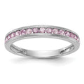 14k White Gold Pink Sapphire Complete Channel Band