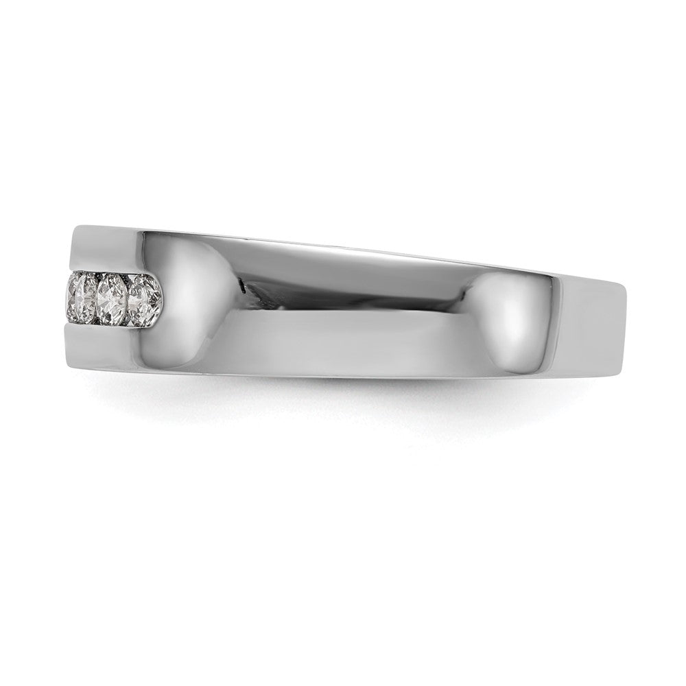 14K White Gold 5-Stone 1/4 carat Diamond Complete Men's Channel Band