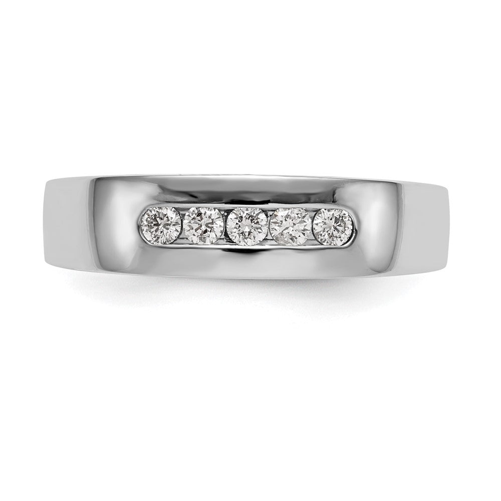 14K White Gold 5-Stone 1/4 carat Diamond Complete Men's Channel Band