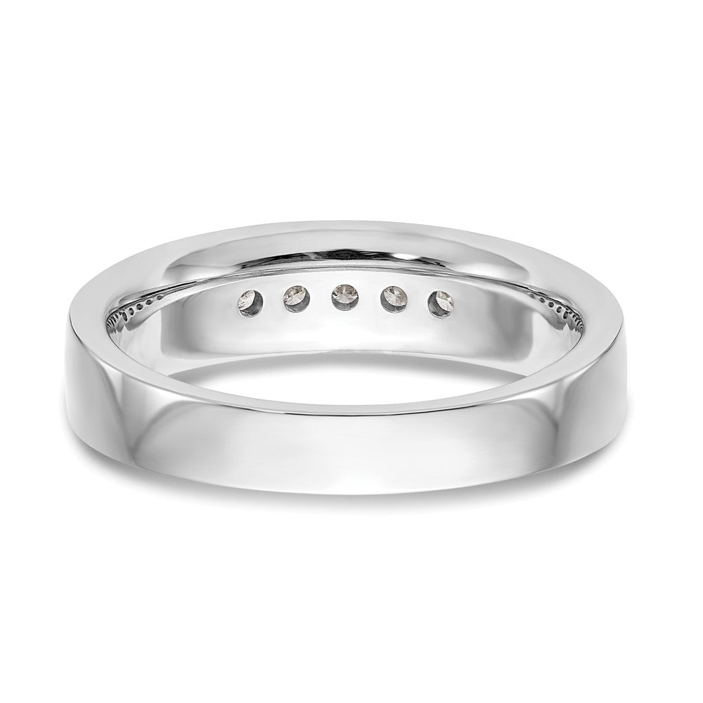14K White Gold 5-Stone 1/4 carat Diamond Complete Men's Channel Band