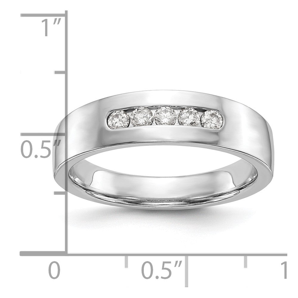 14K White Gold 5-Stone 1/4 carat Diamond Complete Men's Channel Band