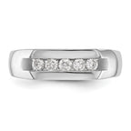 True Origin 14K White Gold Men's 1/3 carat Lab Grown Diamond VS+ F+ Complete Channel Five Stone Band