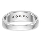 True Origin 14K White Gold Men's 1/3 carat Lab Grown Diamond VS+ F+ Complete Channel Five Stone Band