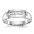 True Origin 14K White Gold Men's 1/3 carat Lab Grown Diamond VS+ F+ Complete Channel Five Stone Band