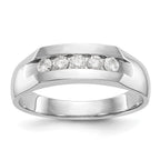 True Origin 14K White Gold Men's 1/3 carat Lab Grown Diamond VS+ F+ Complete Channel Five Stone Band