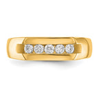 True Origin 14K Yellow Gold Men's 1/3 carat Lab Grown Diamond VS+ F+ Complete Channel Five Stone Band