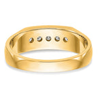True Origin 14K Yellow Gold Men's 1/3 carat Lab Grown Diamond VS+ F+ Complete Channel Five Stone Band