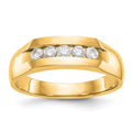 True Origin 14K Yellow Gold Men's 1/3 carat Lab Grown Diamond VS+ F+ Complete Channel Five Stone Band