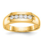 True Origin 14K Yellow Gold Men's 1/3 carat Lab Grown Diamond VS+ F+ Complete Channel Five Stone Band