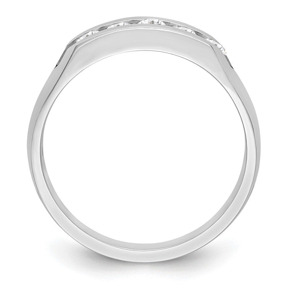 True Origin 14K White Gold Men's 1/2 carat Lab Grown Diamond VS/SI D E F 5 Stone Channel Band
