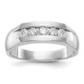 True Origin 14K White Gold Men's 1/2 carat Lab Grown Diamond VS/SI D E F 5 Stone Channel Band