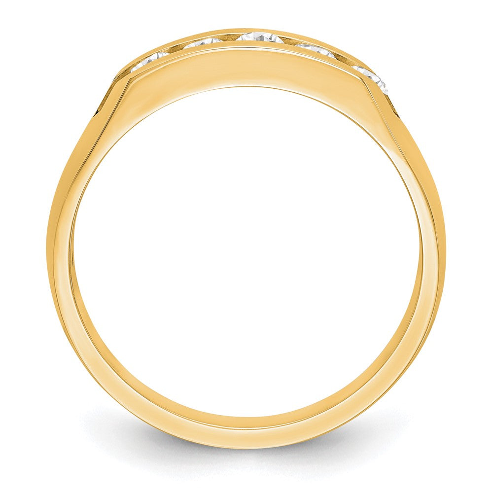 True Origin 14K Men's 1/2 carat Lab Grown Diamond VS/SI D E F 5 Stone Channel Band