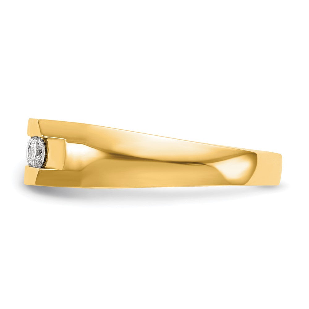 True Origin 14K Men's 1/2 carat Lab Grown Diamond VS/SI D E F 5 Stone Channel Band