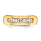 True Origin 14K Men's 1/2 carat Lab Grown Diamond VS/SI D E F 5 Stone Channel Band