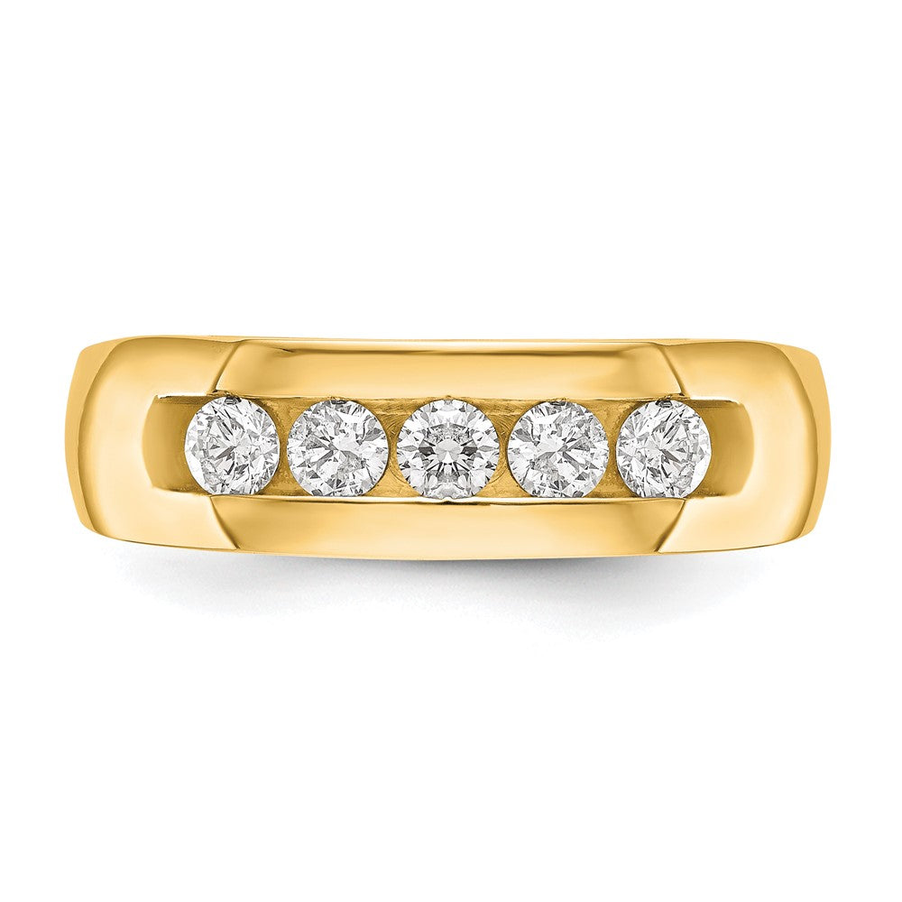 True Origin 14K Men's 1/2 carat Lab Grown Diamond VS/SI D E F 5 Stone Channel Band