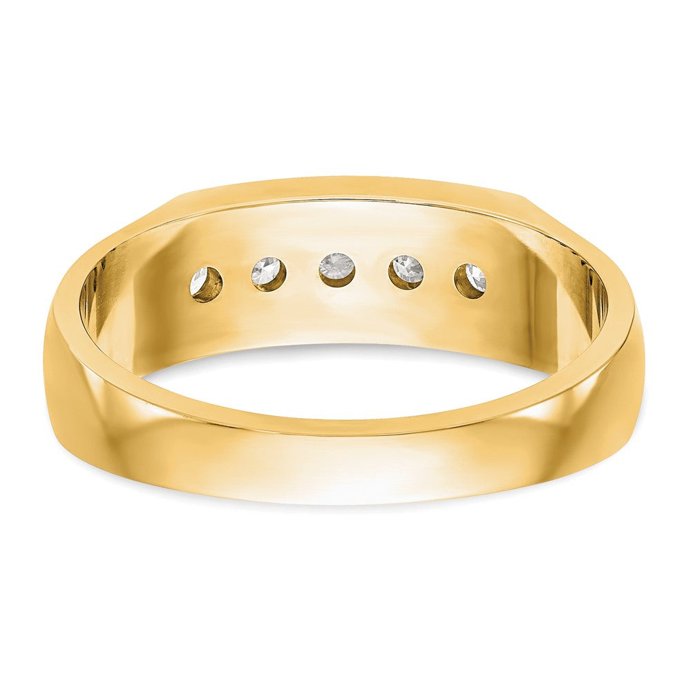 True Origin 14K Men's 1/2 carat Lab Grown Diamond VS/SI D E F 5 Stone Channel Band