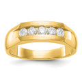 True Origin 14K Men's 1/2 carat Lab Grown Diamond VS/SI D E F 5 Stone Channel Band