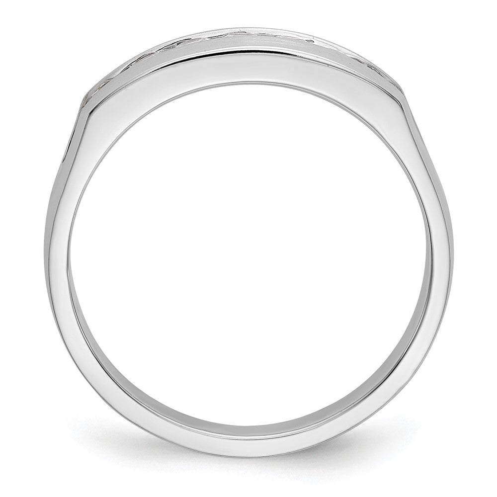 True Origin 14K White Gold Men's 1/2 carat Lab Grown Diamond VS+ F+ Complete Channel Band