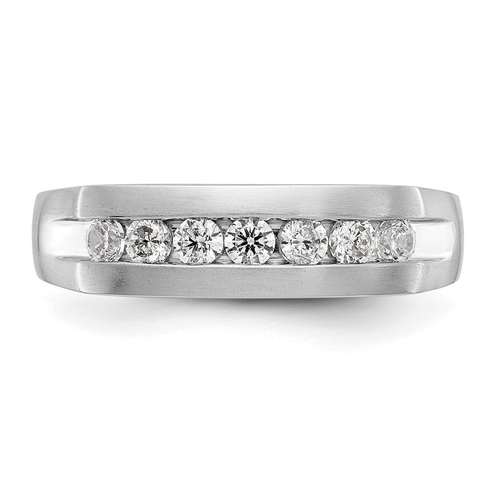 True Origin 14K White Gold Men's 1/2 carat Lab Grown Diamond VS+ F+ Complete Channel Band
