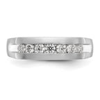 True Origin 14K White Gold Men's 1/2 carat Lab Grown Diamond VS+ F+ Complete Channel Band