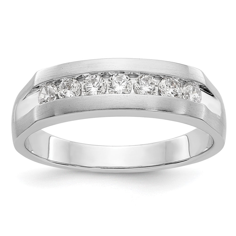 True Origin 14K White Gold Men's 1/2 carat Lab Grown Diamond VS+ F+ Complete Channel Band